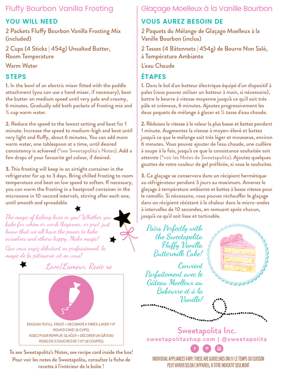 Sweetapolita Fluffy Bourbon Vanilla Frosting Mix