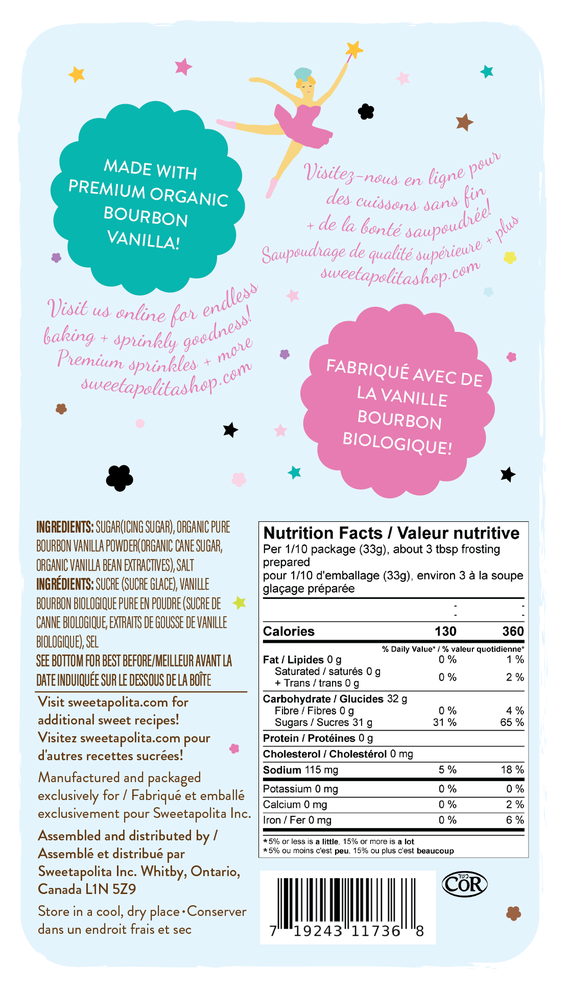 Sweetapolita Fluffy Bourbon Vanilla Frosting Mix