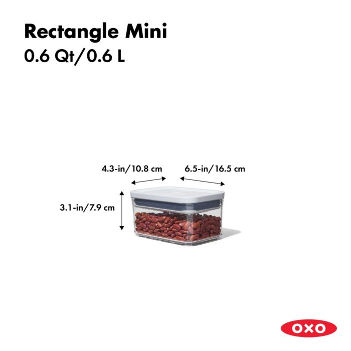 OXO Pop Container Rectangle Mini- 0.6 Qt
