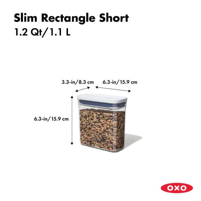 OXO Pop Container Slim Rectangle Small - 1.2 QT
