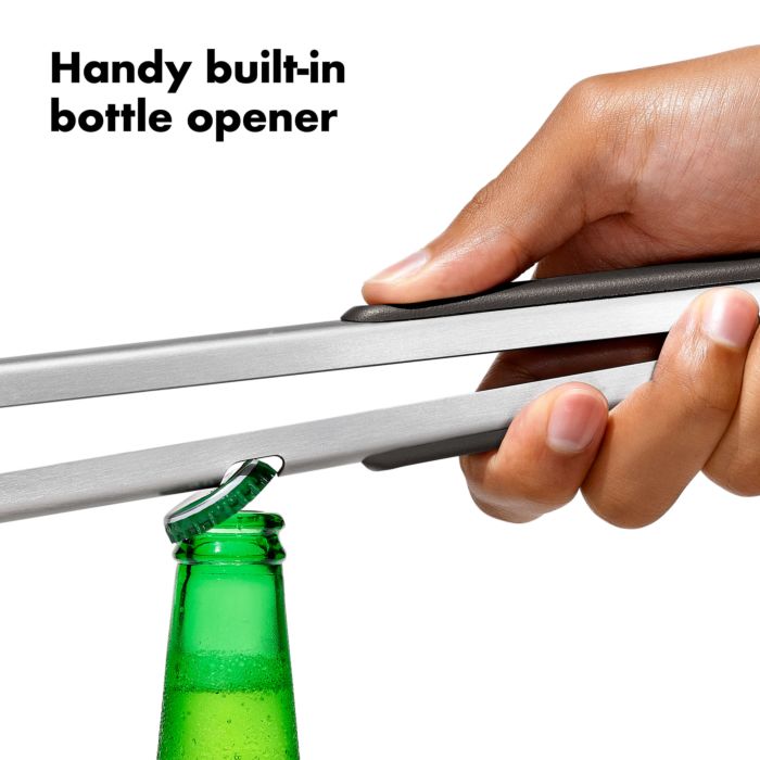 OXO Grilling Tongs with Built-In Bottle Opener
