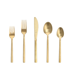 Fortessa Arezzo Brushed Gold Flatware Set - 20 PC