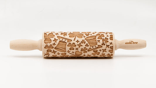Wooden Corner St Patrick's Day Rolling Pin - Small