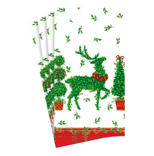 Caspari Animal Topiaries Guest Towel Napkins, Set of 15