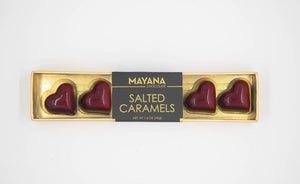 Mayana Chocolate - 6 Piece Valentine Hearts - Salted Caramels