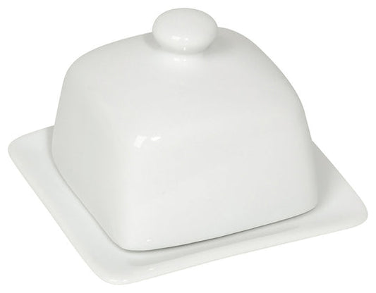 Square Butter Dish - White