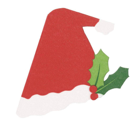 Caspari Santa Hat Die-Cut Paper Linen Party Napkins, Set of 15