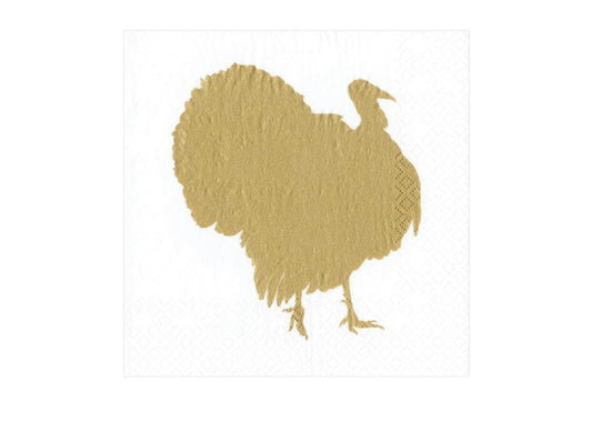 Caspari Turkey Fan Cocktail Napkins, Set of 20