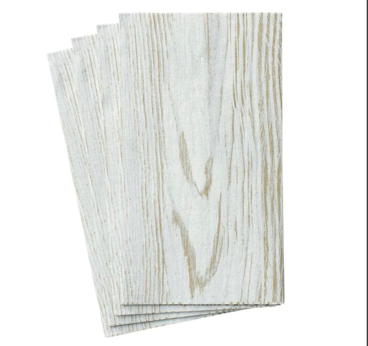 Caspari Faux Bois Birch Guest Towel Napkins, Set of 12