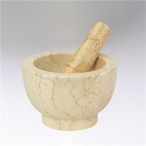 Cilio Champagne Marble Mortar & Pestle