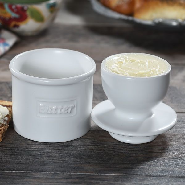 Butter Bell Crock Cafe Matte White