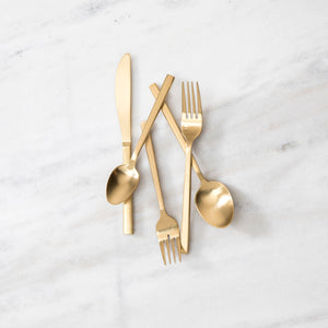 Fortessa Arezzo Brushed Gold Flatware Set - 20 PC