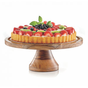 Wood Cake Stand with Dome