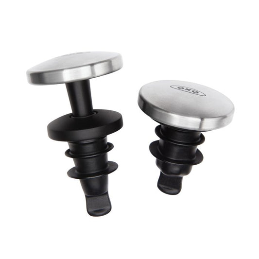 OXO Steel Spill Proof Wine Stopper Set