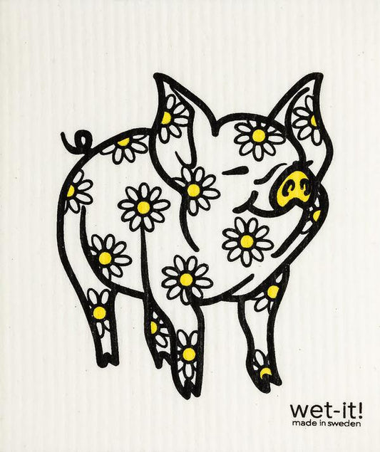 Wet-it! - Daisy Pig Swedish Dishcloth